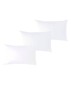 Lot x3 Taies d'oreiller 40x60 cm - 100% coton Bio - 'Ptit Basile' - Blanc