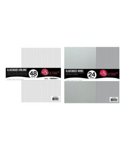 72 papiers Scrapbooking Blanc + Gris - 300g/ m² - N/A