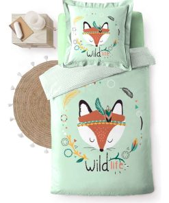Parure housse de couette Petit Renard - Vert