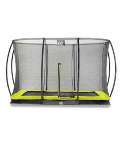 Trampoline enterré 244x366cm noir et filet de sécurité Sihouette EXIT - Vert
