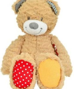 Doudou Nicotoy Ours Beige longues jambes vert rouge beige 35cms Youmy Pantin - Beige