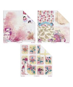 6 Papiers créatifs Frida Kahlo - Frida, Fleurs et papillons - N/A