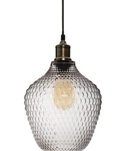 Suspension en verre fumé Omaha H25 - Transparent