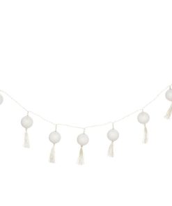 Guirlande LED 10 pompons blanc D5 - Blanc