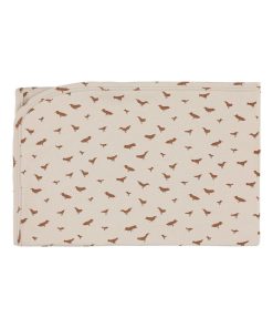 Couverture cotton 75x100cm BABBLING BIRD - Beige