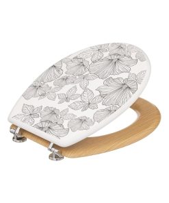 Abattant WC bois zinc Blackflora - Blanc