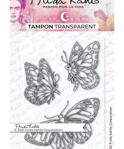3 tampons transparents - Papillons - 9,5 x 6,5 cm - N/A