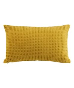 Coussin dehoussable Collection Gaufrettes - Jaune