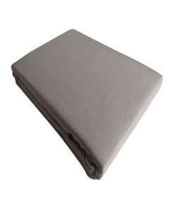 Blanc Avenue Drap Plat Satin De Coton - Gris