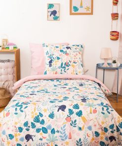 Parure de lit fleurie - 1 personne - ROSE_