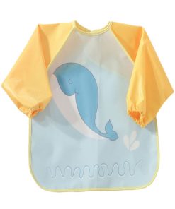 Bavoir À Manches Plastifié Baleine - Jaune
