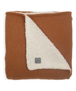 Couverture en tricot Teddy Bliss knit caramel (75 x 100 cm) - Marron