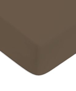 Future Home - Drap housse en coton 57 fils uni - Gris taupe