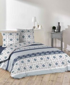 Housse de couette + taie microfibre Azuleros - Gris
