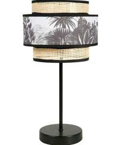 Lampe abat-jour papier rotin 3 niveaux ombrage - Beige