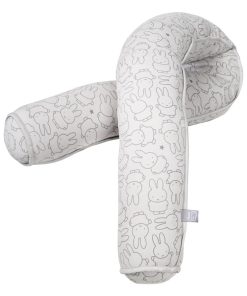 ROBA Serpent de lit bébé miffy® - 170 cm - Convient comme coussin d'allaitement - Gris clair - Gris