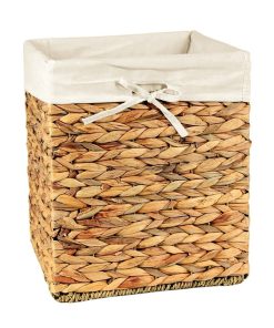 Cube De Rangement En Jacinthe D'eau - 32x32x32/33cm - Beige