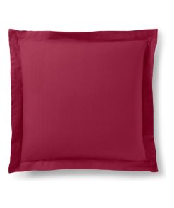 Taie d'oreiller Rouge 63 x 63 cm volant plat piqué / 100% Coton / 57 fils/cm² - Rouge