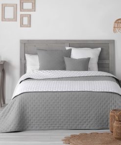 Couvre lit matelassé Collection Bicolore Mellewe - Gris