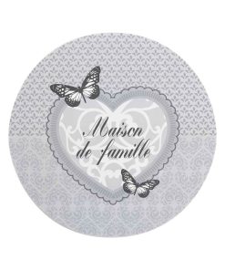 Set de table rond 36 cm Family Home X4 - Gris