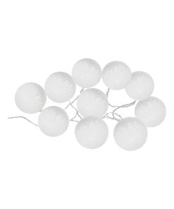 Guirlande LED solaire 10 boules blanches - Blanc