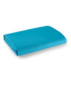 Drap plat 100% Coton / 57 fils/cm² - Bleu turquoise