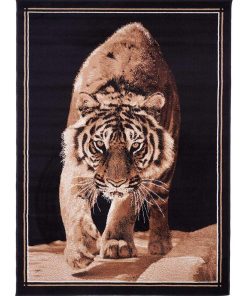 Tapis salon 140x200 BC TIGER Noir fabriqué en Europe Exclusivité idéal pour Salon - Noir
