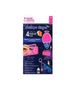 Sachet 4 Feuilles Plastique Dingue Fluo - N/A