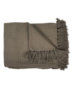 Jeté de canapé gaufré 170x250 cm taupe - Beige