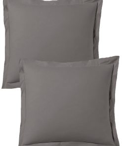 Blanc Avenue Lot De 2 Taies D'oreiller 50x70 Cm Satin De Coton - Gris