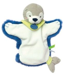 doudou Babynat Otarie phoque Bleu Neskimos Marionnette - Bleu