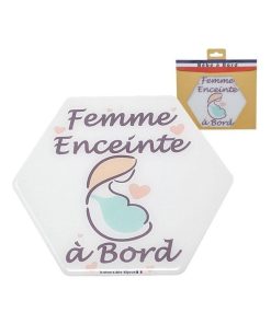 Adhésif / Autocollant bébé à bord - Femme enceinte à bord - Blanc