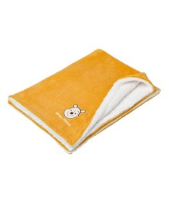 Couverture bi-matière 75x100 cm - Winnie Retro - Jaune
