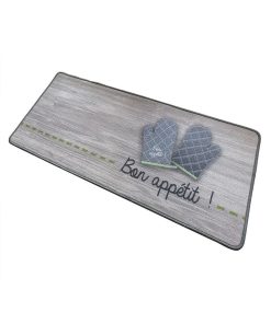 Tapis De Cuisine Motif Bon Appétit - gris anthracite