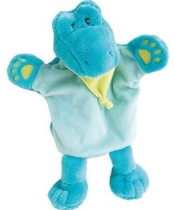 doudou Babynat Crocodile Bleu Vert Savane marionnette - Bleu