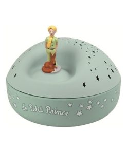 Veilleuse projecteur d'étoiles musical Le Petit Prince (12 cm) - Vert d'eau