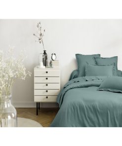 Blanc Avenue Parure De Lit En Satin De Coton - Vert