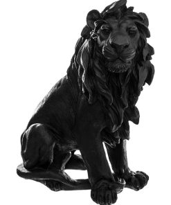 Sculpture lion en résine H31 noir - Noir