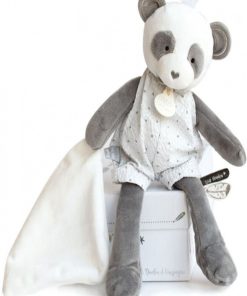 Coffret peluche avec Coffret doudou Panda Attrape-rêves (28 cm) - Gris