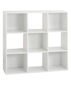 Étagère bois 9 cases mix blanc - Blanc