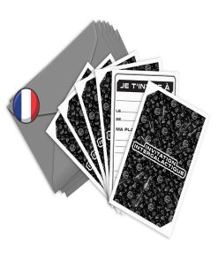 6 Invitations Et Enveloppes Anniversaire 'intergalactique' | Fabrication Française - N/A