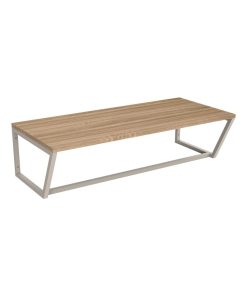Etagère murale Ludwig - Métal beige et effet chêne - 80x36x22cm - Beige