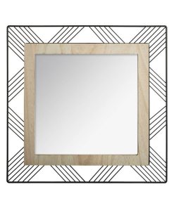 Miroir carré métal et MDF Joe - Noir