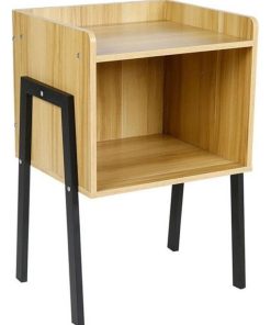 Chevet métal et bois - Beige