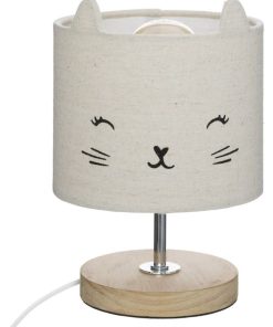 Lampe abat-jour chat - Gris