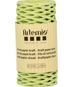 Fil de papier kraft vert anis 2mm x 25 m - N/A