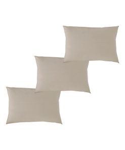 Lot x3 Taies d'oreiller 40x60 cm - 100% coton Bio - 'Ptit Basile' - Gris taupe