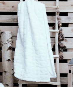 Plaid décoration uni 'WINTER SPIRIT FLAKE' 'TODAY' - Blanc