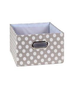 Tiroir Tissu Gris Pois Blanc - gris clair