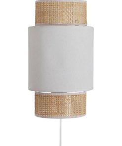 Applique incurvée rotin tissu blanc - Blanc